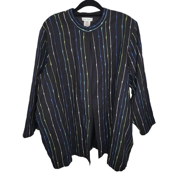 Ulla Popken embroidered black blazer jacket size 24/26 - Picture 1 of 6